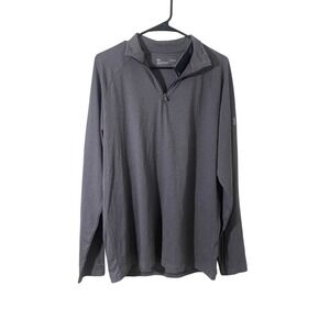 Men's Under Armour Loose Fit Gray Quarter Zip Golf Pull Over Size L Activewear
